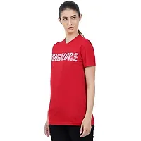 First Wave Women Cotton Printed Tshirt Red-thumb2