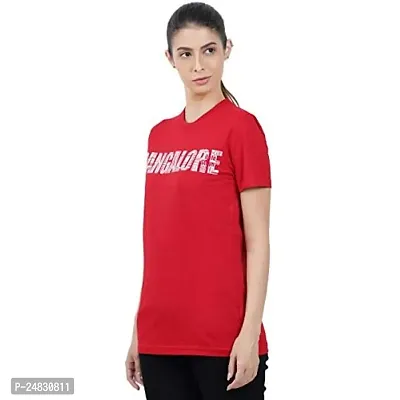 First Wave Women Cotton Printed Tshirt Red-thumb3