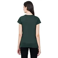 First Wave Womens V Neck Tshirt Green-thumb2