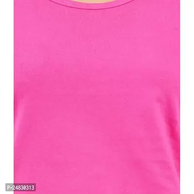 First Wave Womens Cotton Solid Tshirt Dark Pink::Pink Large Pack of 2-thumb5