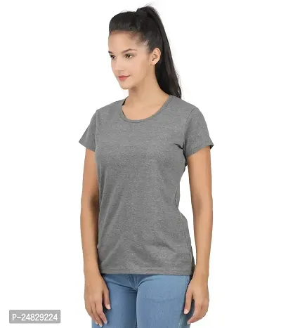 First wave Women Solid Cotton Tshirt Andhra Melange::Green-thumb4