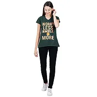 First Wave Womens V Neck Tshirt Green-thumb4