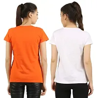 First Wave Womens Solid Pack of 2 Tshirts-thumb2