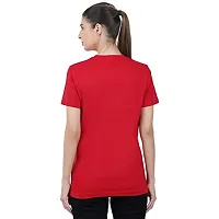 First Wave Women Cotton Printed Tshirt Red-thumb1