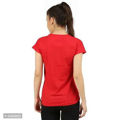 First Wave Women Cotton Solid Tshirt Red::Grey Pack of 2-thumb4