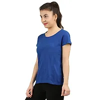 First wave Women Solid Cotton Tshirt Andhra Melange::Royal Blue-thumb4