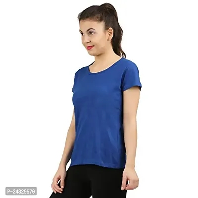 First wave Women Solid Cotton Tshirt Andhra Melange::Royal Blue-thumb5