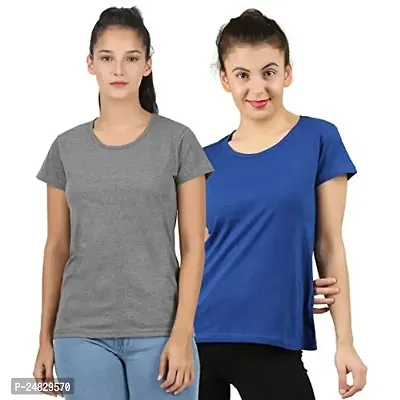 First wave Women Solid Cotton Tshirt Andhra Melange::Royal Blue-thumb0