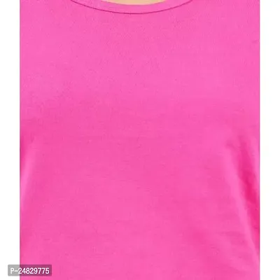 First Wave Womens Cotton Solid Tshirt Dark Pink::Green Medium Pack of 2-thumb5