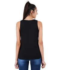 First Wave Womens Printed Sleeveless Tshirts Black-thumb1