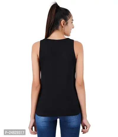 First Wave Womens Printed Sleeveless Tshirts Black-thumb2