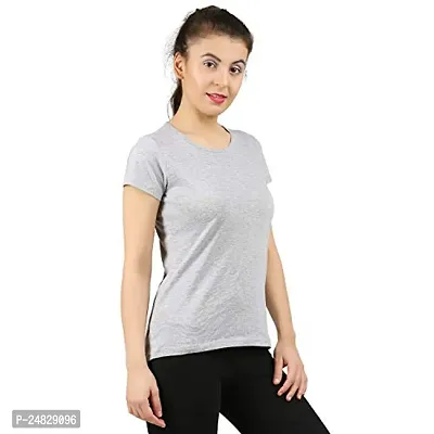 First Wave Women Cotton Solid Tshirt Pink::Grey Pack of 2-thumb5