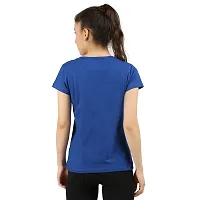 First Wave Women Cotton Solid Tshirt Blue::Grey Pack of 2-thumb4