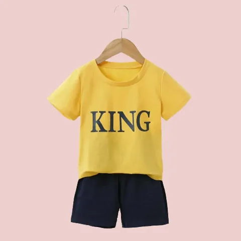 Stylish Fancy Blend T-ShirtS With Shorts For Boys