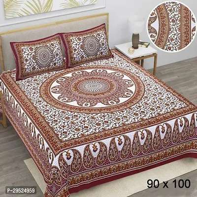 Stylish Cotton Printed Bedsheet with Pillow Cover