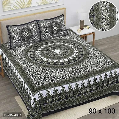 Stylish Cotton Printed Bedsheet with Pillow Cover-thumb0