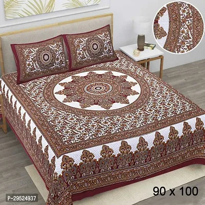 Stylish Cotton Printed Bedsheet with Pillow Cover