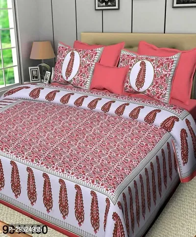 Stylish Cotton Printed Bedsheet with Pillow Cover