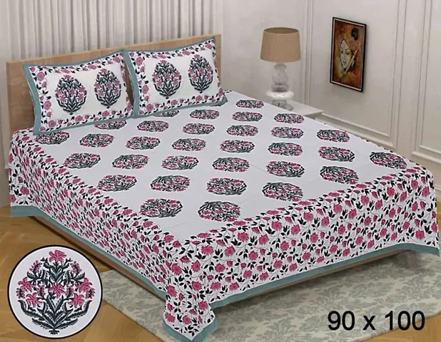 Cotton Printed Double Bed Sheet (84*92 Inch) Vol 2