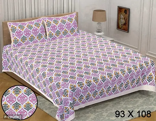 Stylish Cotton Printed Bedsheet with Pillow Cover