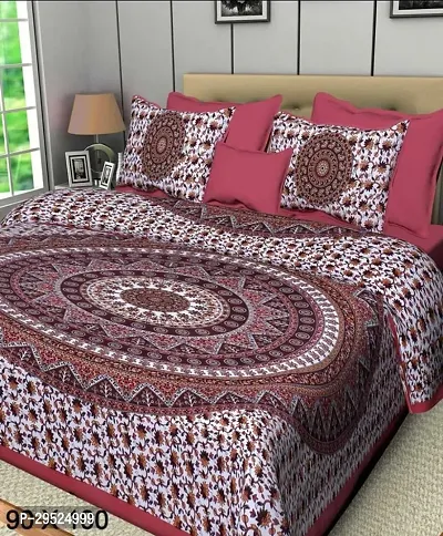 Stylish Cotton Printed Bedsheet with Pillow Cover