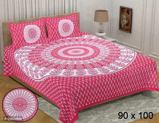 Stylish Cotton Printed Bedsheet with Pillow Cover