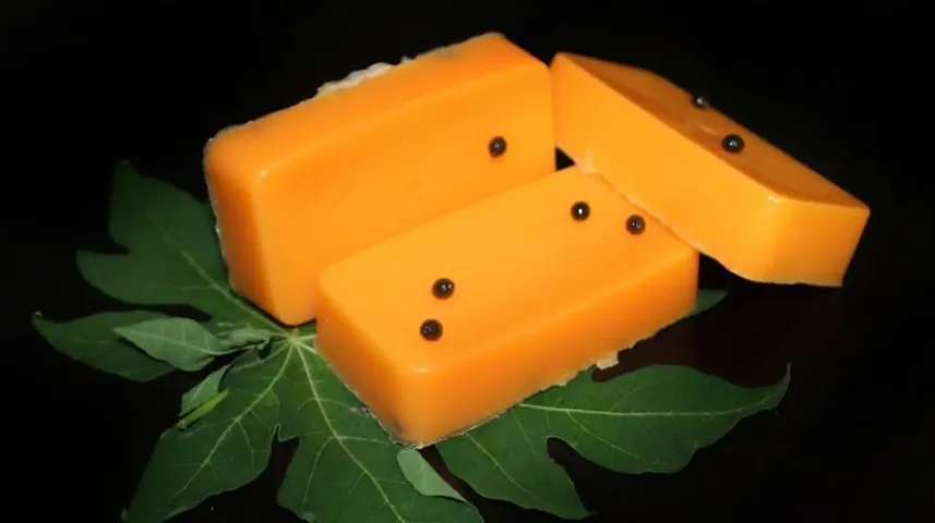 Herbal Handmade Papaya Scrub Soap with real papaya seeds