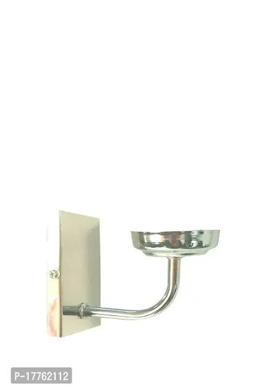 Mriyangni Glass Silver Steel Base Wall Light/Wall Lamp for Bedroom/Living Room (Multicolor)ku144-thumb2