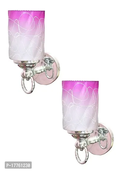 Mriyangni Glass Classic Silver Fitting Wall Light lamp for All decortive and Living Area Pack of 2 playgrup39