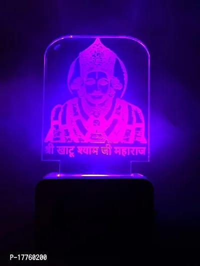 Nogaiya Multicolor nightlight Plastic 3D arylic Led of Shree khatu Shyam ji