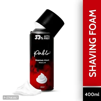PABLO Shaving Foam For Men Regular | Shaving Foam For Sensitive Skin | Upto 100 Shaves |Moisturizing Shaving Cream 400ml (33% Extra)-thumb0