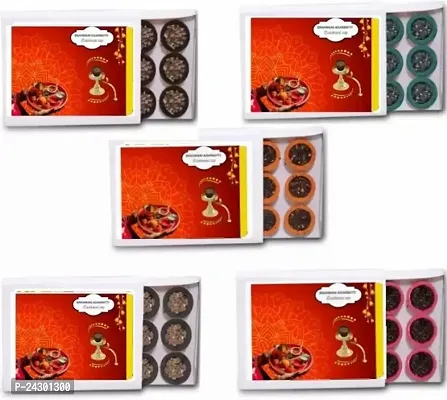 Brahmani Agarbatti Mix Colour Sambrani Cup Made With Temple Flower (60 Cups) Guggul, Lavender Dhoop (Pack Of 5)