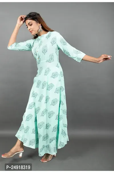 BAWALI Women's Regular Wear Rayon Anarkali Printed Kurta for Women  Girls | Women Long Flared Kurtis-thumb5