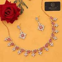 New Gold plated American diamond Necklace for Women and girls-thumb1