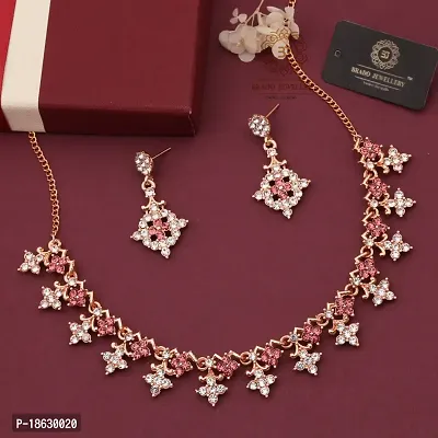 New Gold plated American diamond Necklace for Women and girls
