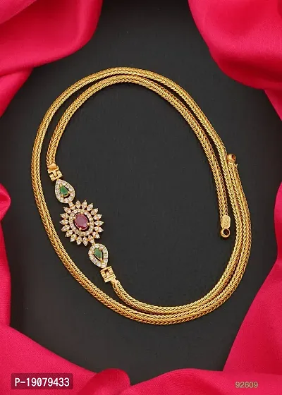 Stylish Golden Brass Antique Diamond Chains For Women