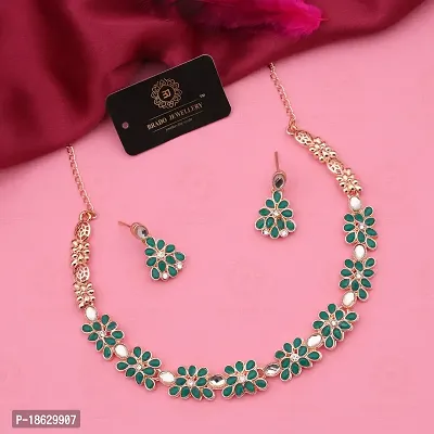 New Rose Gold Necklace Jewellery Set with Earrings for Women and girls