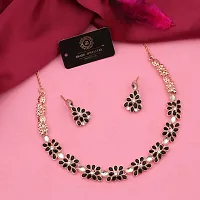 New Rose Gold Necklace Jewellery Set with Earrings for Women and girls-thumb2