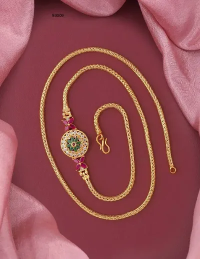 Stylish Antique Golden Brass Diamond Chains For Women