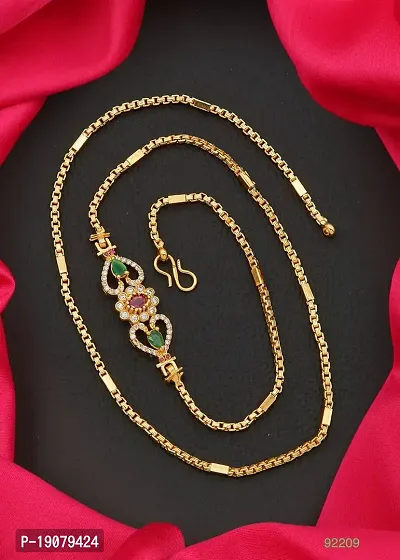 Stylish Golden Brass Antique Diamond Chains For Women-thumb0