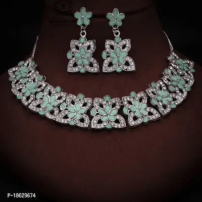 New  Silver Plated  Traditional Fashion Jewellery Set  for Women  Girls.-thumb4