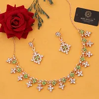 New Gold plated American diamond Necklace for Women and girls-thumb2