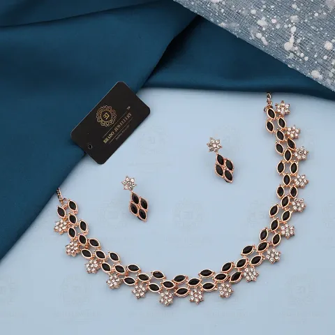 Fancy Brass Golden American Diamond Jewellery Sets For Women