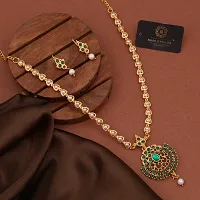 New Brass Gold Plated Pearl Necklace Set For Women And Girl-thumb1