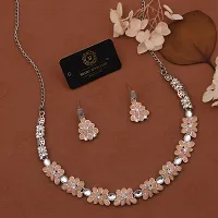 New Silver l Necklace Jewellery Set with Earrings for Women and girls-thumb2