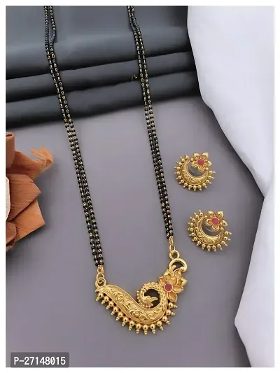 Trendy Alloy Mangalsutra with Earring for Women-thumb0