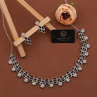 New Silver Necklace With 1 pair Of Earrings For Women And Girl-thumb2