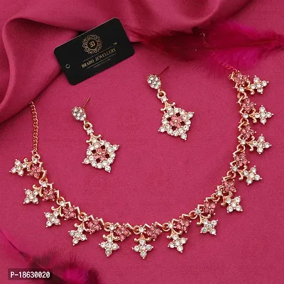 New Gold plated American diamond Necklace for Women and girls-thumb2