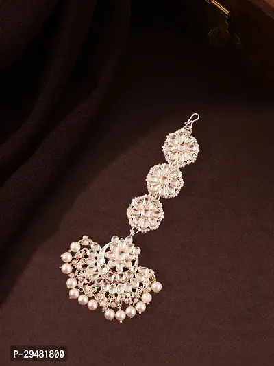 Combo Of 1 Choker Set With Earrings And Maang Tikka Set For Women.-thumb4