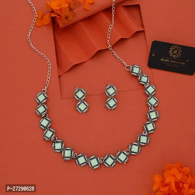 Stylish Silver Brass Beads Jewellery Set For Women